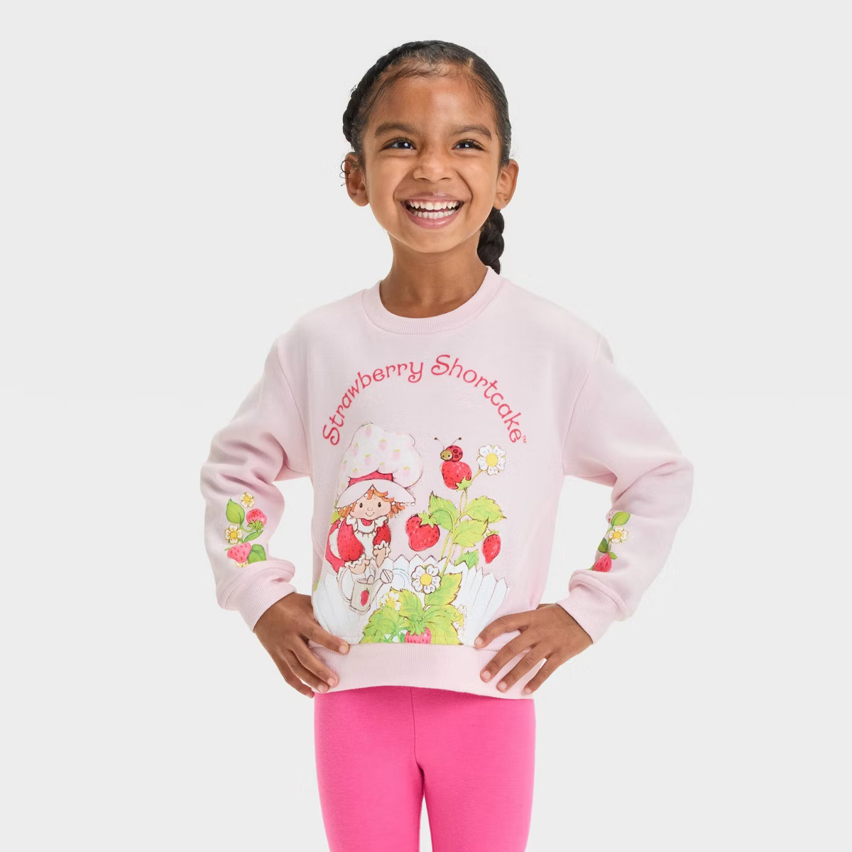 Toddler Girls' Strawberry Shortcake Pullover Sweatshirt - Light Pink | Target