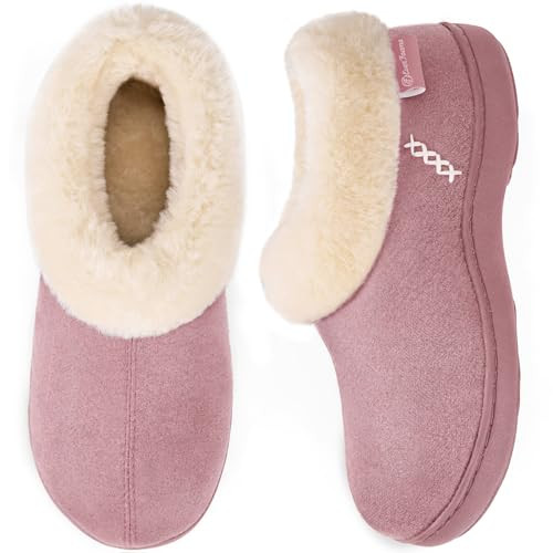 EverFoams Women's Microsuede Cozy Memory Foam Winter Slippers with Fuzzy Faux Fur Collar and Indo... | Amazon (US)