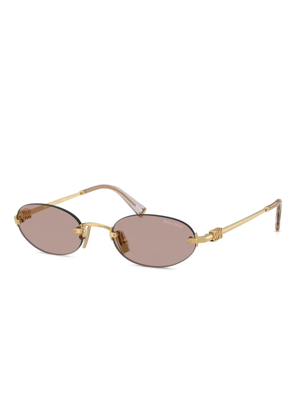 Miu Miu Eyewear oval-frame Sunglasses | Gold | FARFETCH IE | Farfetch Global