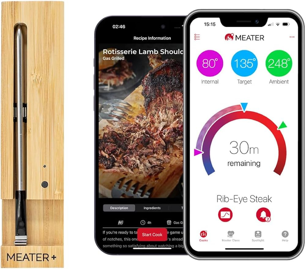 MEATER Plus: Smart Bluetooth Wireless Meat Thermometer Digital | BBQ, Grill, Oven, Smoker, Air Fr... | Amazon (US)