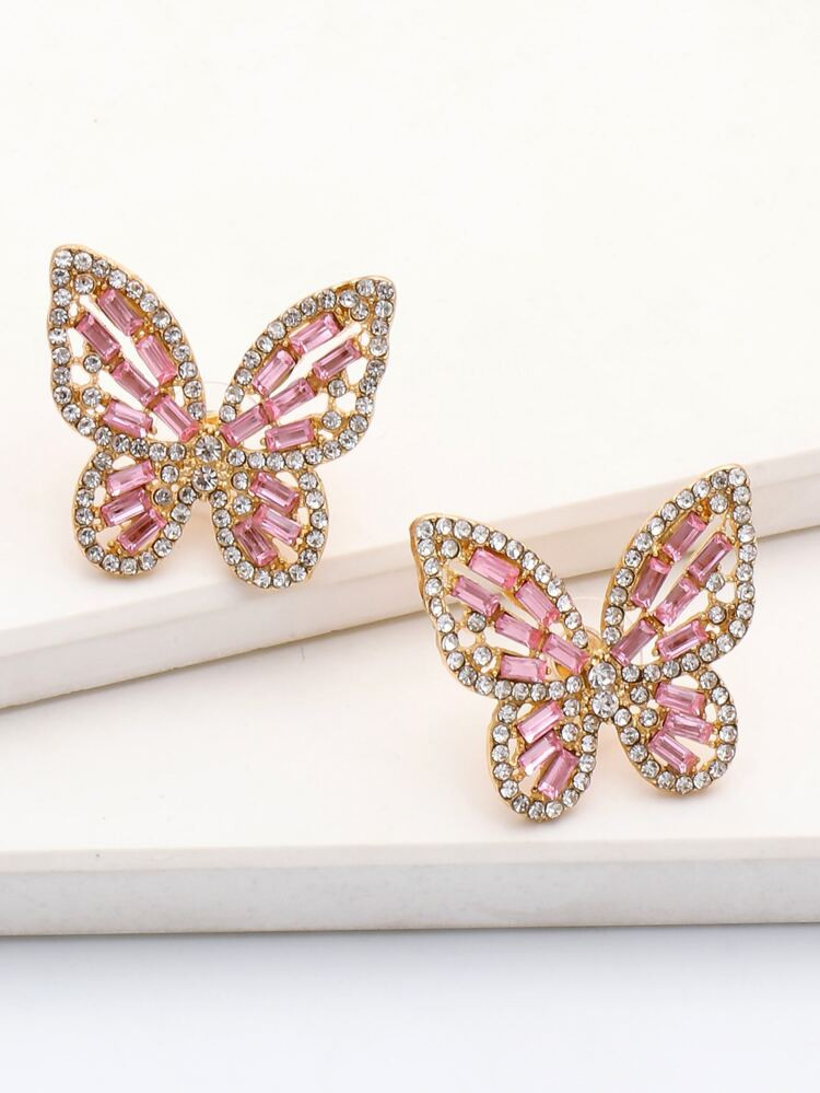 Rhinestone Butterfly Earrings | SHEIN