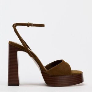 ZARA Brown suede leather Platform Sandals | Poshmark