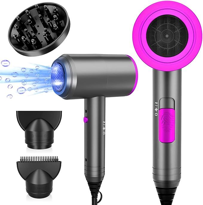 Ionic Hair Dryer, 1800W Professional Blow Dryer (with Powerful AC Motor), Negative Ion Technolog,... | Amazon (US)