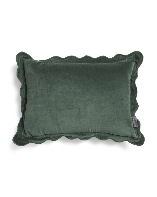 14x20 Velvet Scalloped Lumbar Pillow | TJ Maxx