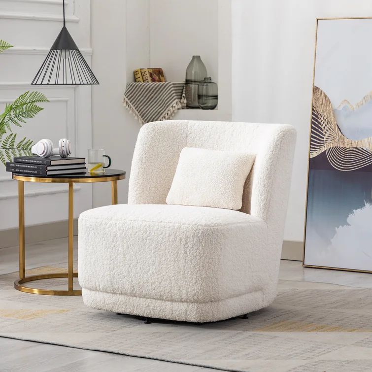 Prattsburgh 26.23" Wide Swivel Barrel Accent Chair (No Installation Required) | Wayfair North America