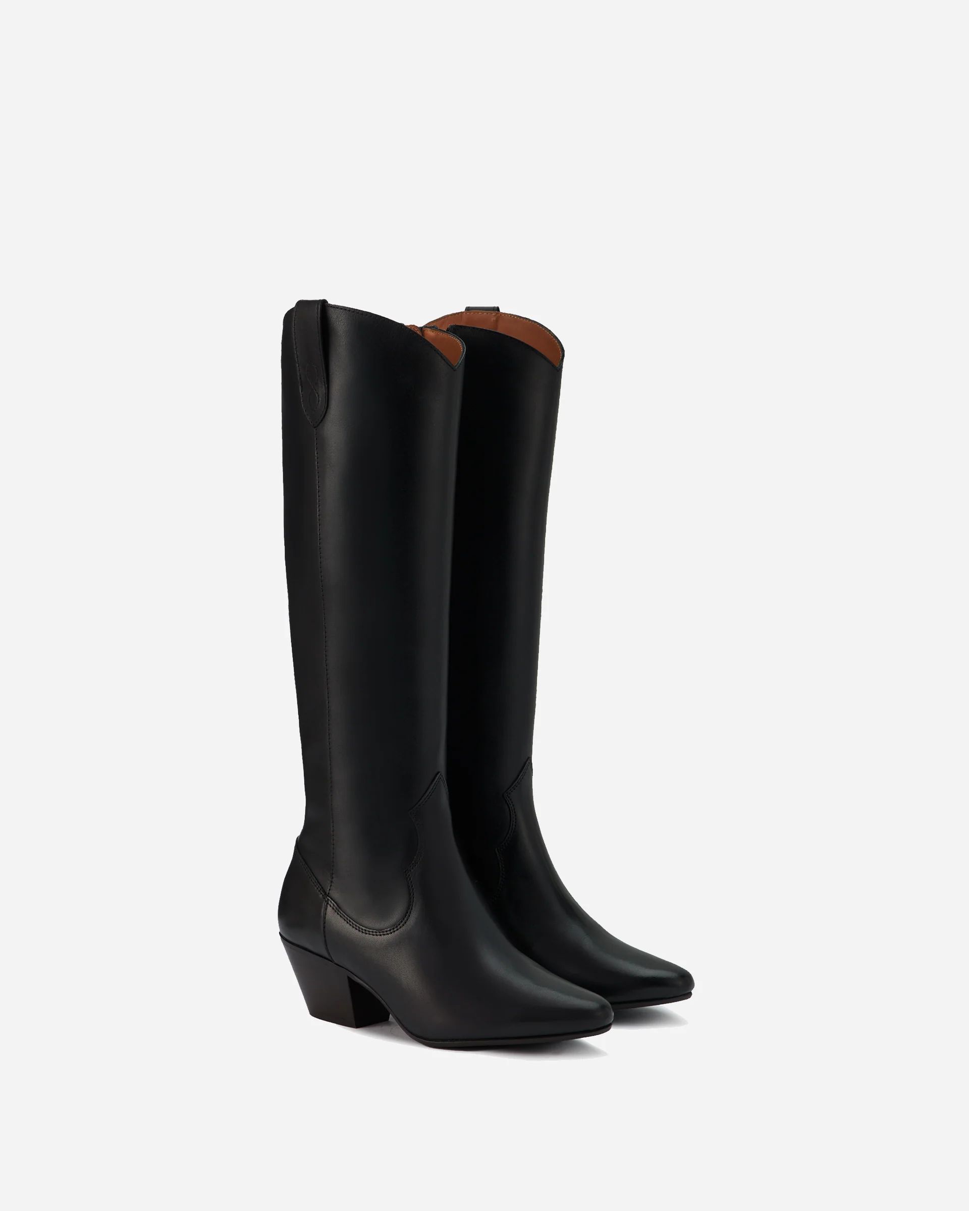 Saffron Knee High Boots in Black Leather | DuoBoots
