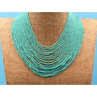 Turquoise Necklace, Hand Beaded With 24 Multi-Layered Strands, Free Shipping | Etsy (US)