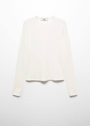 Round-neck long-sleeved t-shirt -  Women | Mango United Kingdom | MANGO (UK)