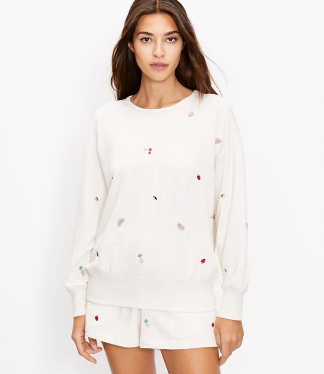 Lou & Grey Fruity Cozy Cotton Terry Sweatshirt | LOFT