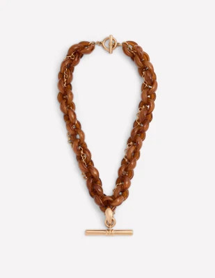 Boden Women's Resin T Bar Chain Necklace in Brown | Boden (US)