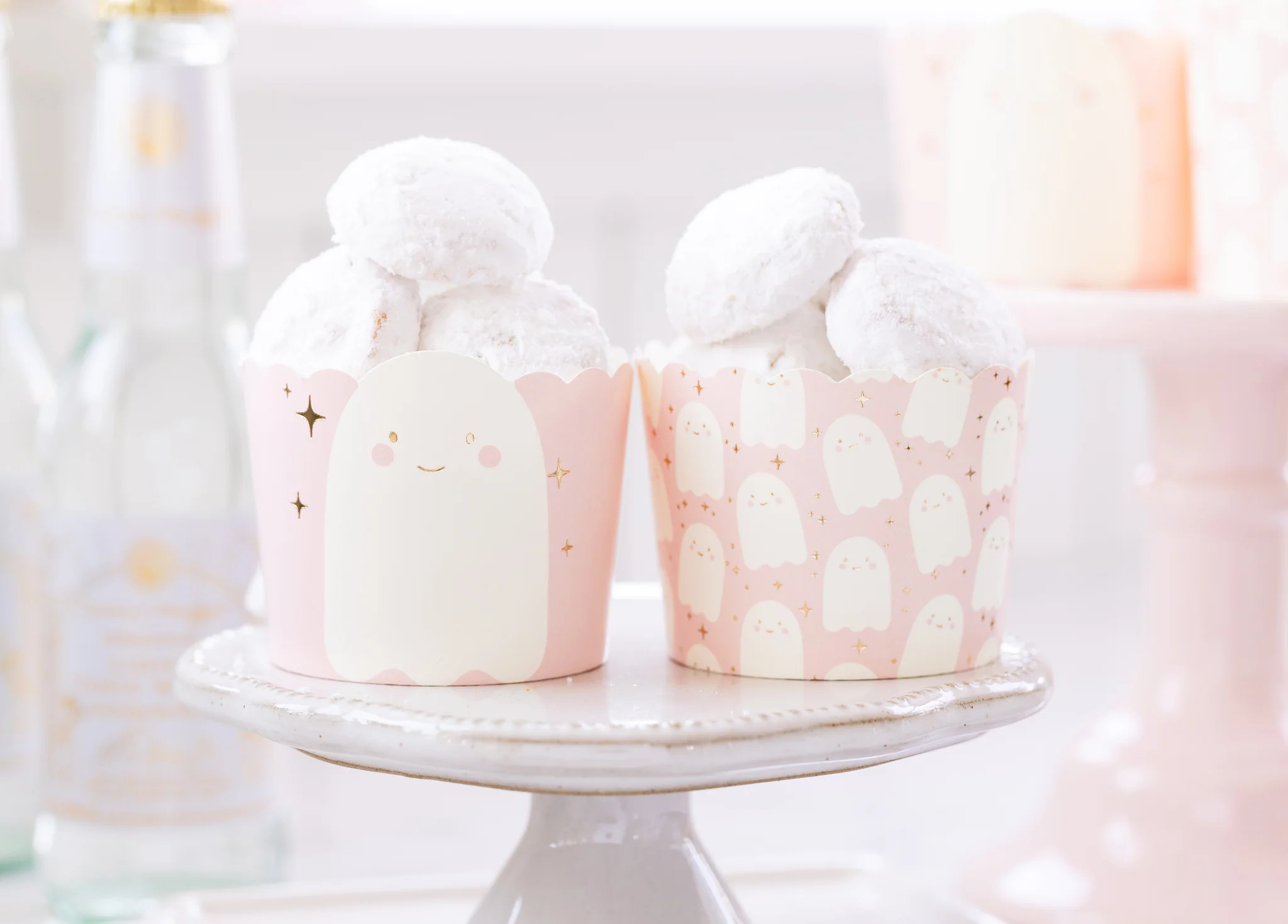 Foiled Pink Ghosts 5 oz Baking Cups | My Mind's Eye