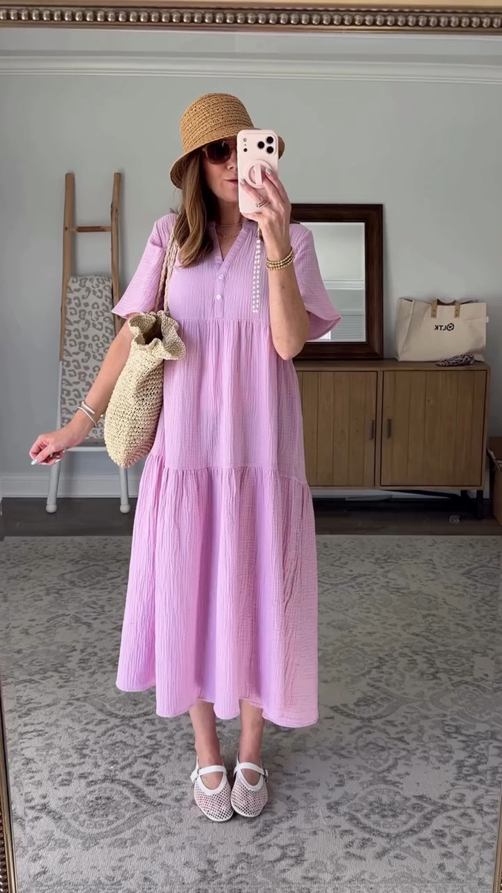 This 100% cotton gauze dress/swim cover looks so luxe and this lilac color is gorgeous! Perfect for vacation, a beach or pool day or even a backyard BBQ. Lots of colors and super soft and breathable. 

#amazonfashionfinds #warmweatherfashion #swimcover #vacationoutfit #summerdress

#LTKSeasonal #LTKSaleAlert #LTKSwim
