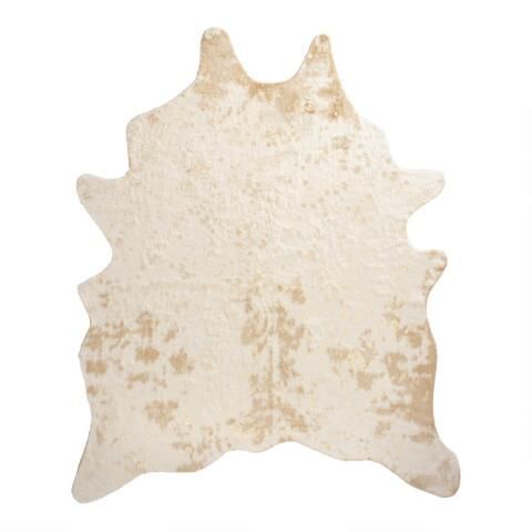 Gold Printed Faux Cowhide Area Rug | World Market