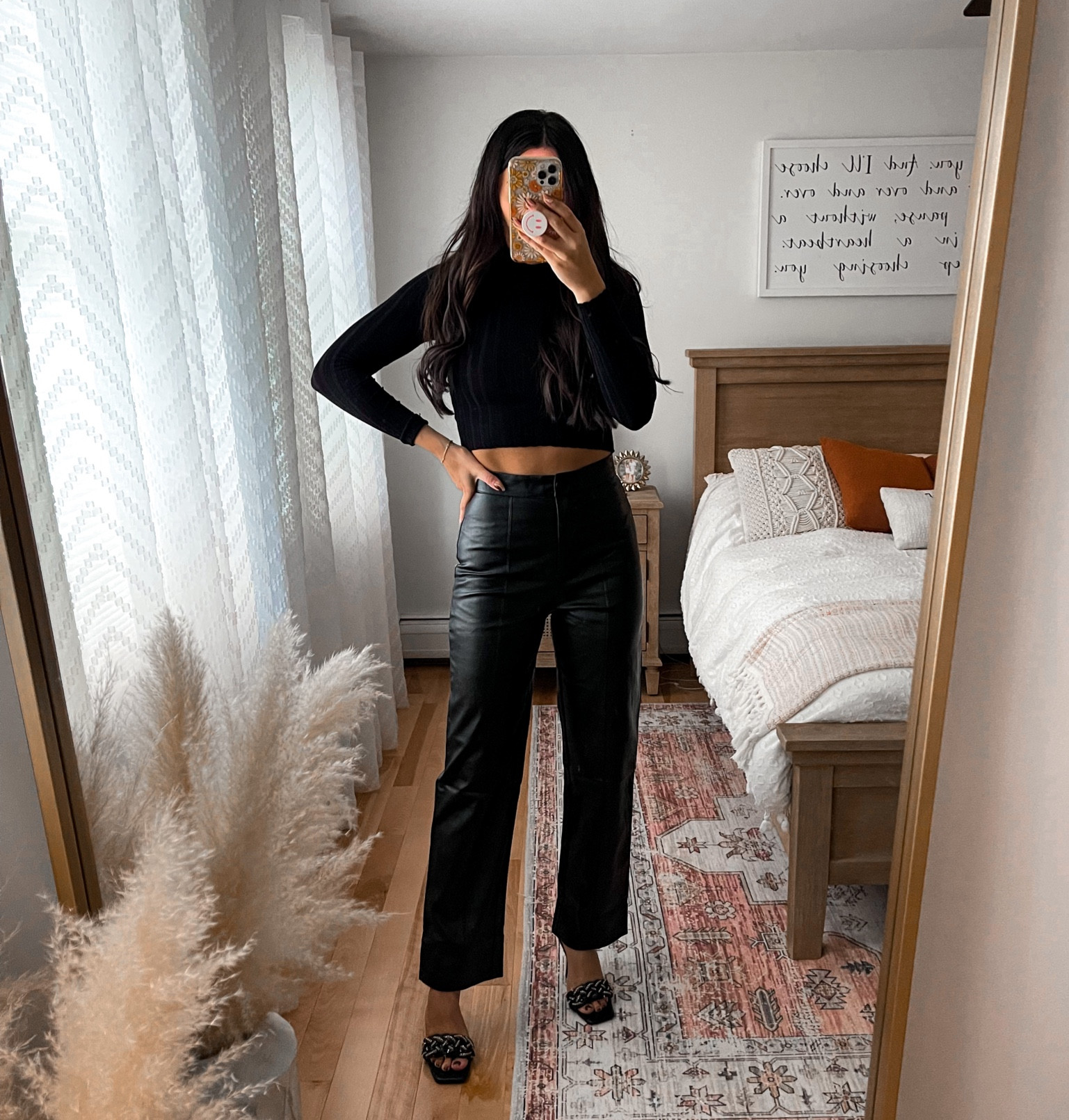 Black leather pants (small) black sweater crop (small) — fall date night outfit idea 

#LTKSeasonal #LTKstyletip #LTKunder50