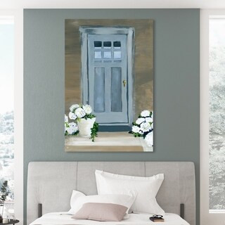 Oliver Gal 'Welcoming Hydrangeas' Floral and Botanical Wall Art Canvas Print - Blue, White - Over... | Bed Bath & Beyond