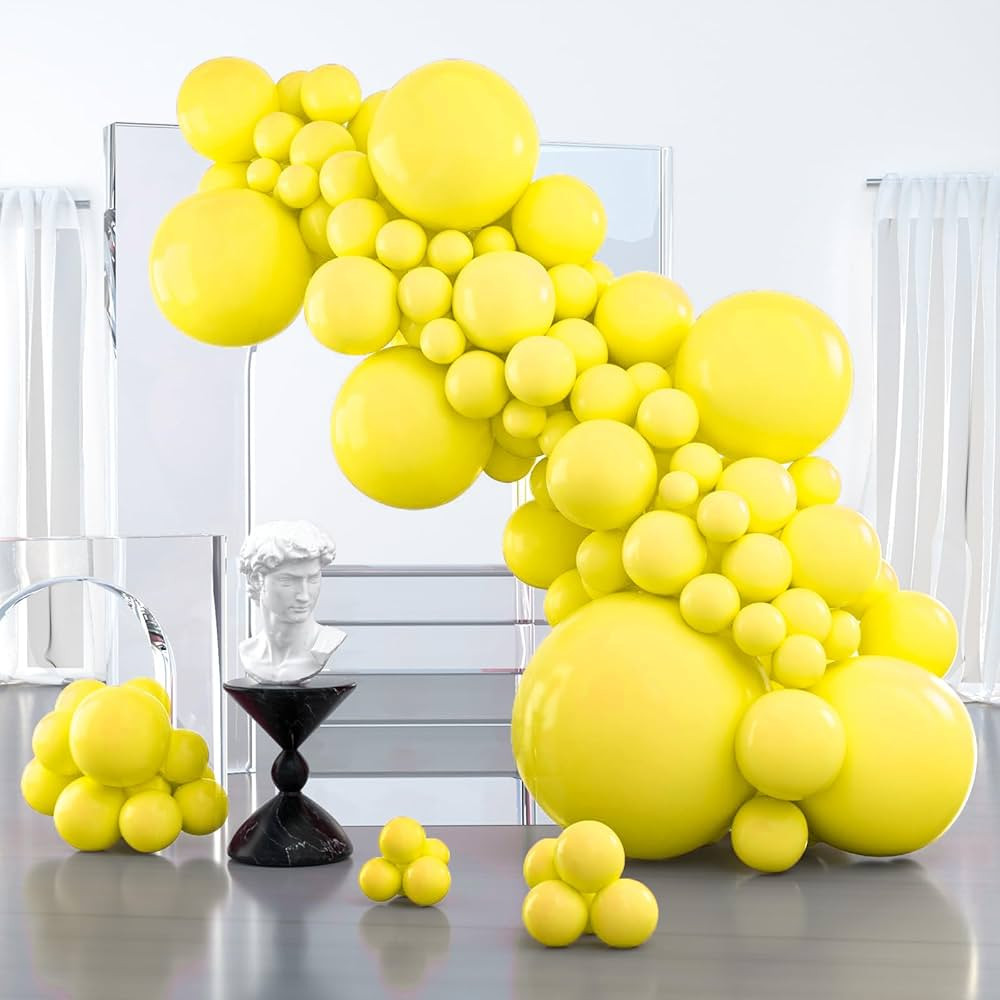 PartyWoo Yellow Balloons, 100 pcs Matte Yellow Balloons Different Sizes Pack of 36 Inch 18 Inch 1... | Amazon (US)
