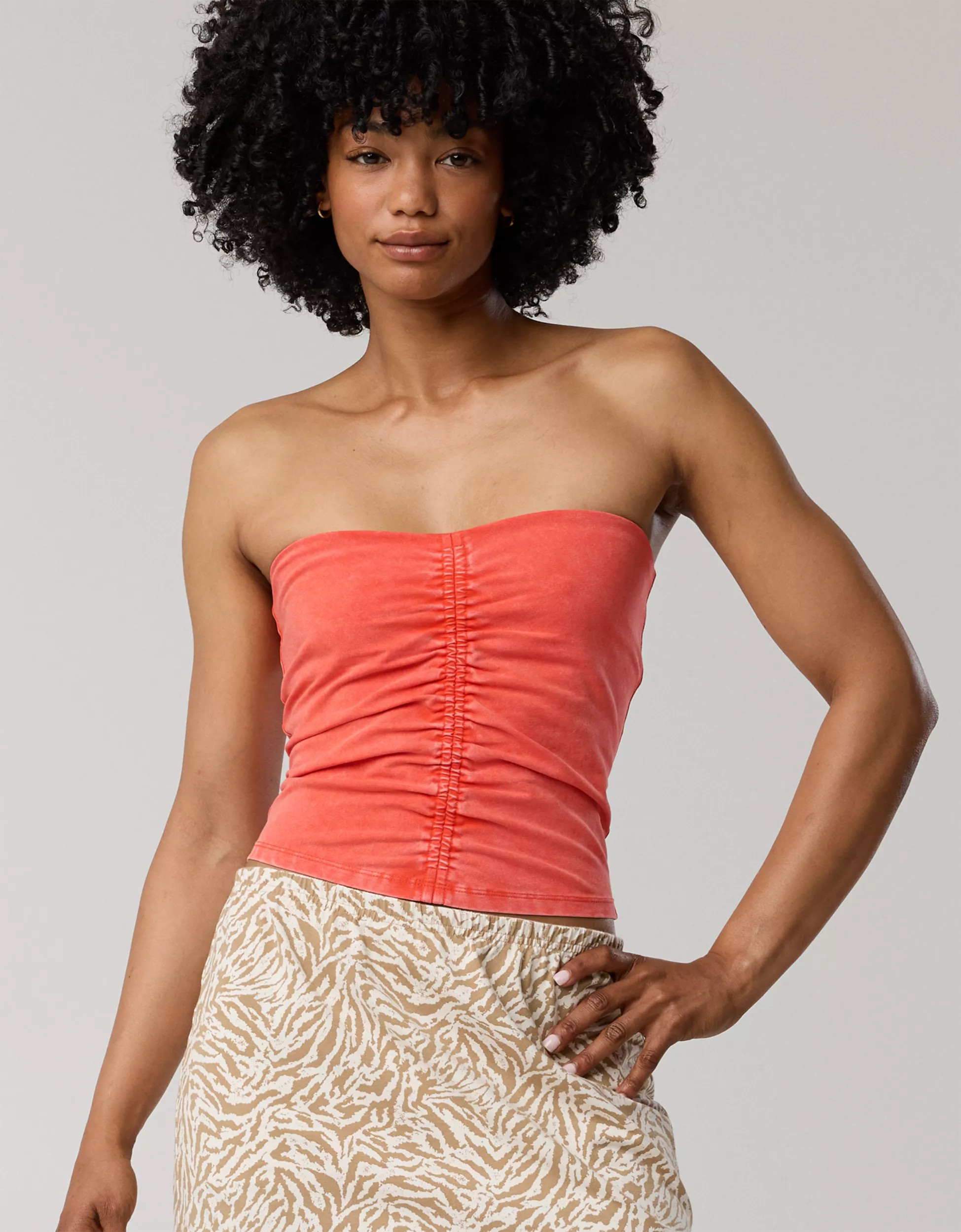 OFFLINE By Aerie OG Cotton Ruched Tube Top | Aerie