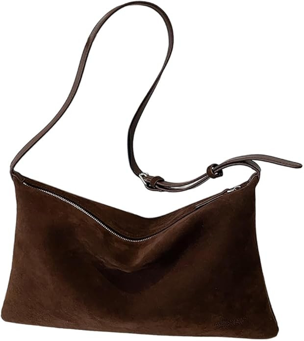 Suede Slouchy Shoulder Bag for Women,Suede Purse for Women Small Hobo Bags Ladies Clutch with Adj... | Amazon (US)