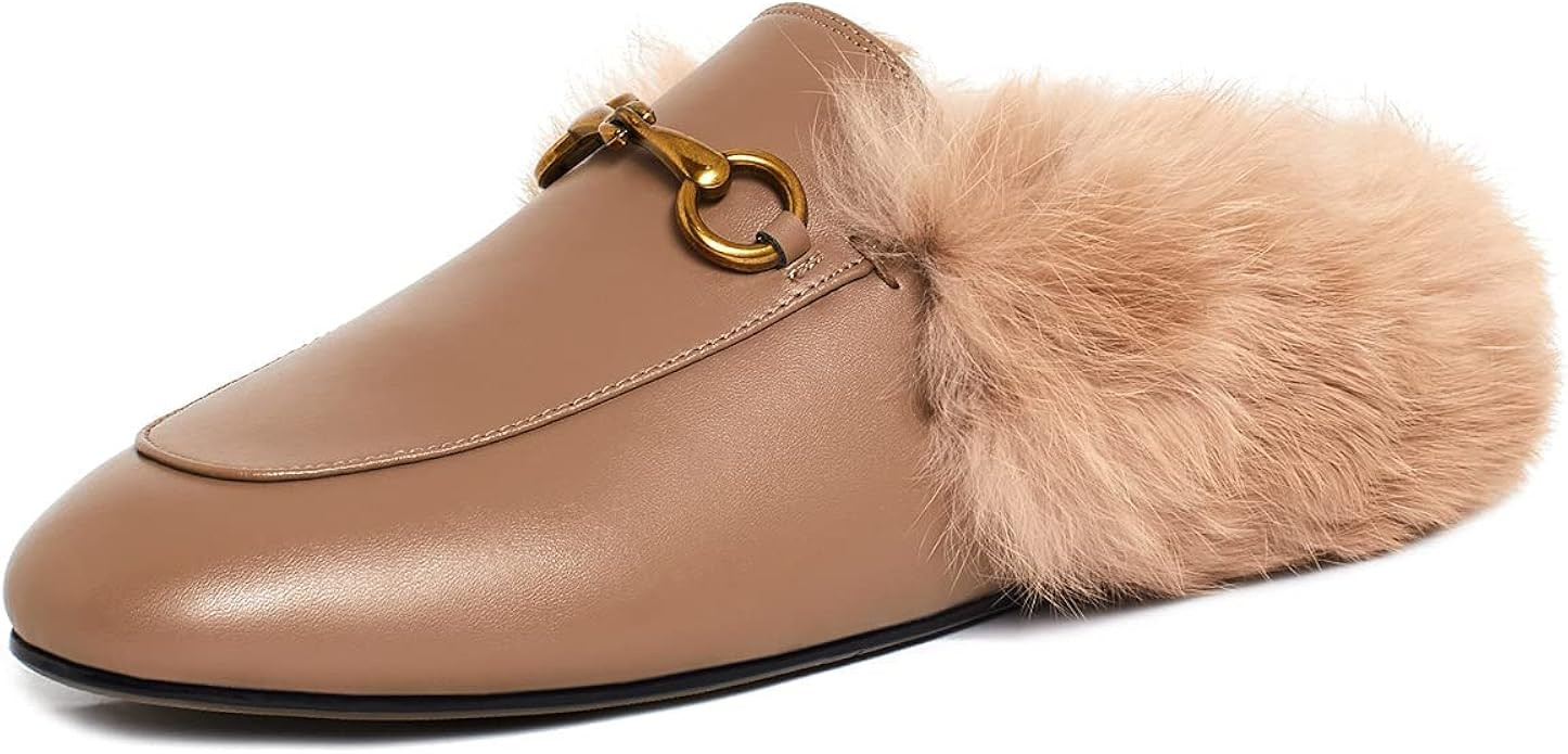 Vertundy Women's Mules Low Heel Flats Leather Slip On Backless Sandals for Girls Lady Work Slides | Amazon (US)