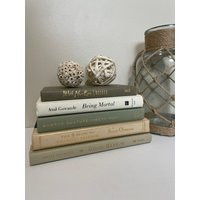 Green Book Stack, Coffee Table Books, Bundles, Books For Staging, Bookshelf Decorations, As Decorati | Etsy (US)