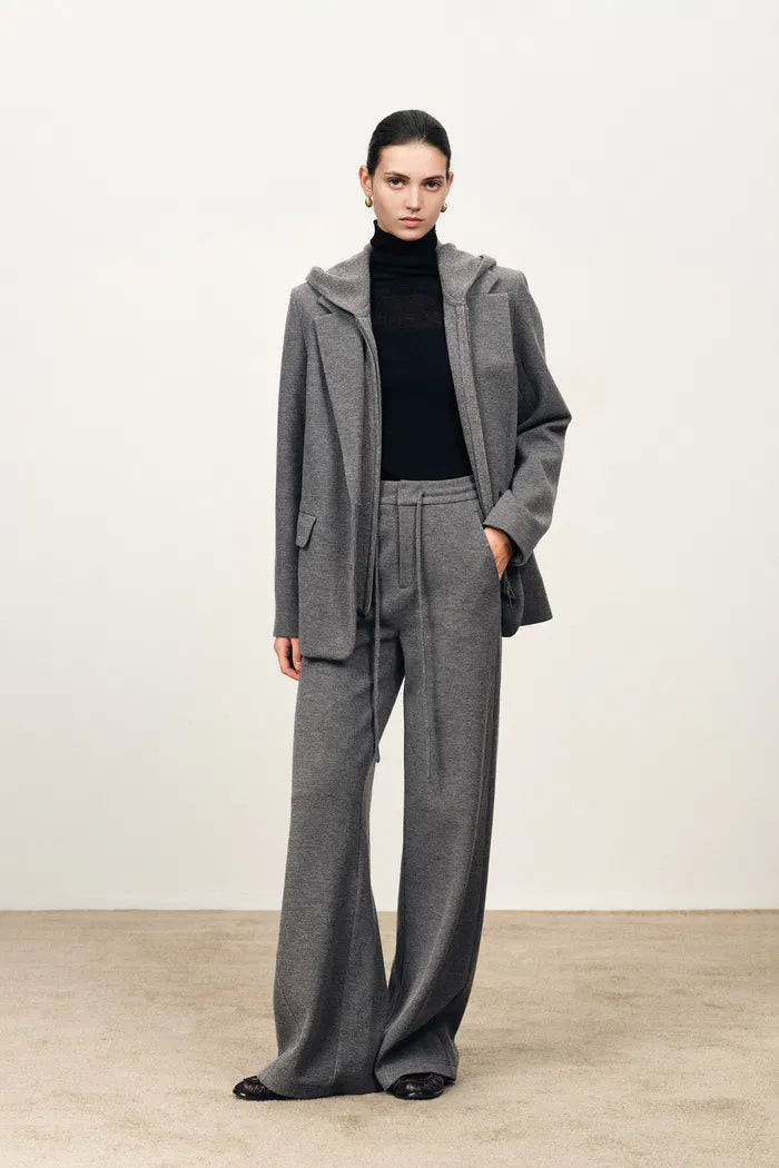 Avery Layered Look Hoodie Blazer in Merino Wool | Fabrique