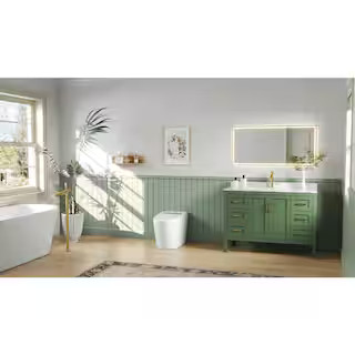 1-Piece 1.28 GPF Single Flush Elongated Toilet in White with Electric Heated Seat, Auto Flush, Ni... | The Home Depot