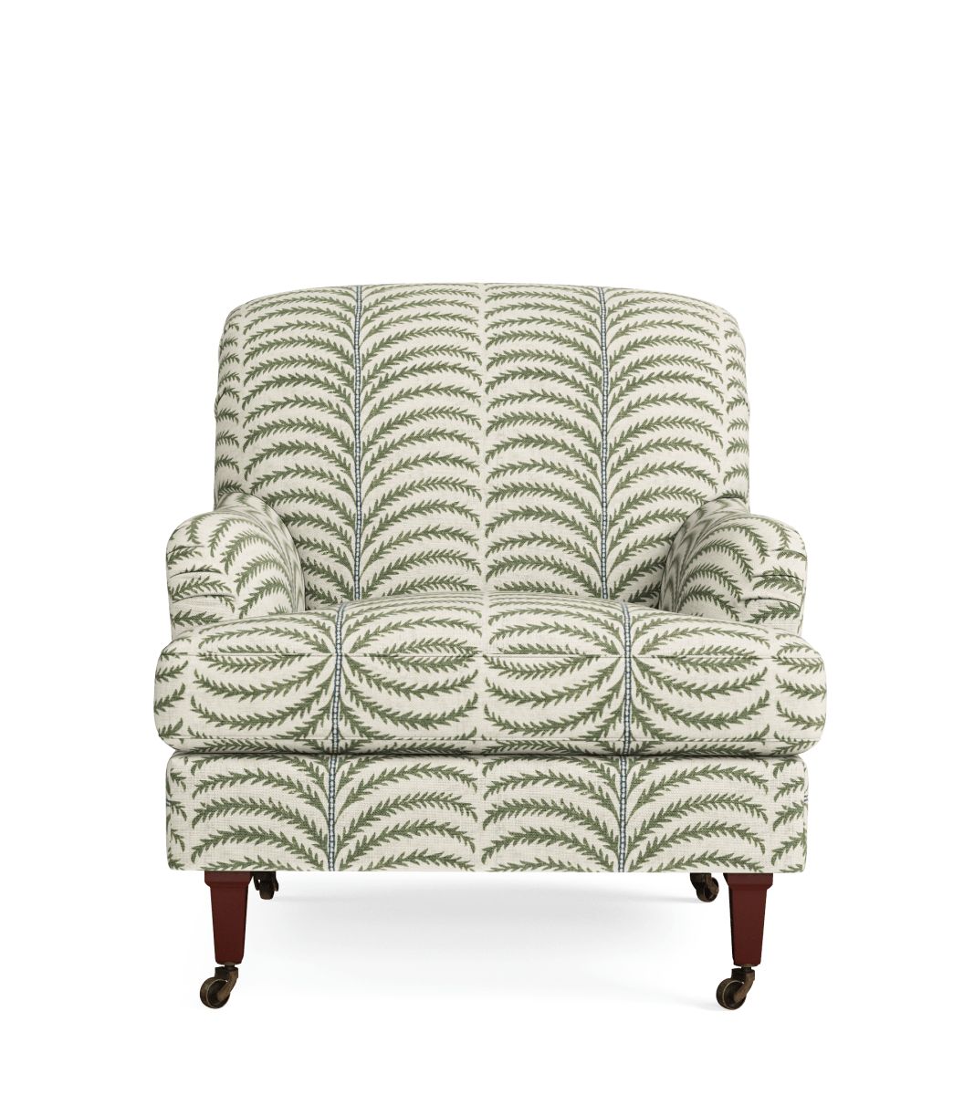 Coleridge Armchair with Linen Areca Fixed Cover - Putting Green | OKA US