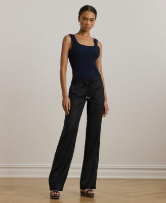 Lauren Ralph Lauren Wide-Leg 100% Linen Pants, Regular & Petite - Macy's | Macy's