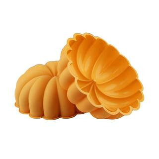 Large Pumpkin Shape Silicone Bundt Cake Pan Non-stick Food Grade Easy Release Cake Mold 2-Pack | The Home Depot