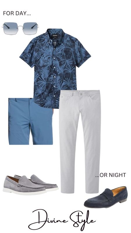 Day to night outfits for guys~> switch your shorts & sunglasses for daytime to jeans or 5-pocket pants for night. Simple shoe changes are another great way to change up an outfit.

#LTKSeasonal #LTKmens #LTKstyletip