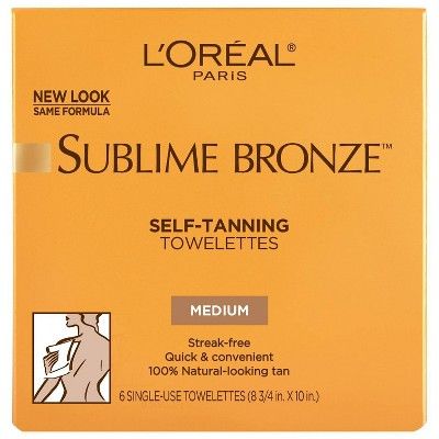 L'Oreal Paris Sublime Bronze Self-Tanning Towelettes Medium Natural Tan -6ct | Target