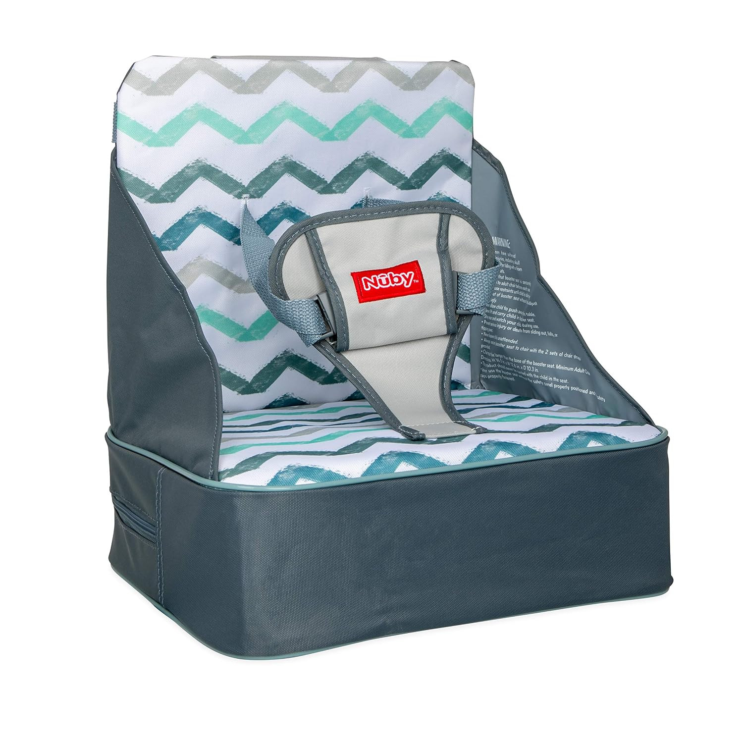 Nuby Easy Go Booster Seat for Kitchen Chair - Gray Chevron | Amazon (US)