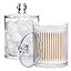 Tbestmax 12-Ounce Qtip Holder Clear Bathroom Storage Containers Plastic Apothecary Jars with Lids... | Amazon (US)