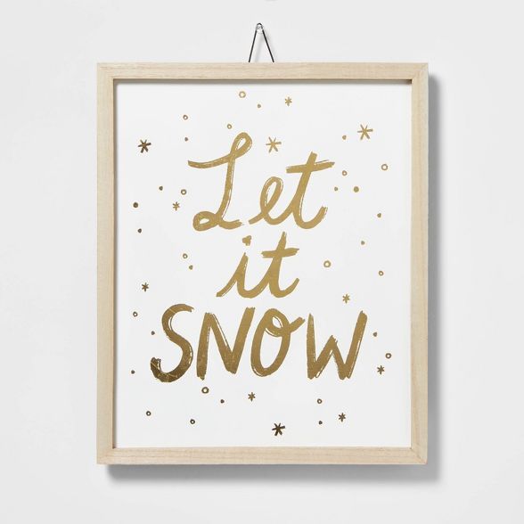 Let It Snow Hanging Sign White/Gold - Wondershop&#8482; | Target
