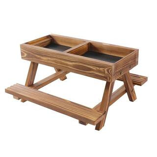 Handmade Wooden Chicken Feeder No Waste Kit with Picnic Table and 2 Water Feeders for Chicken Coop Supplies | The Home Depot