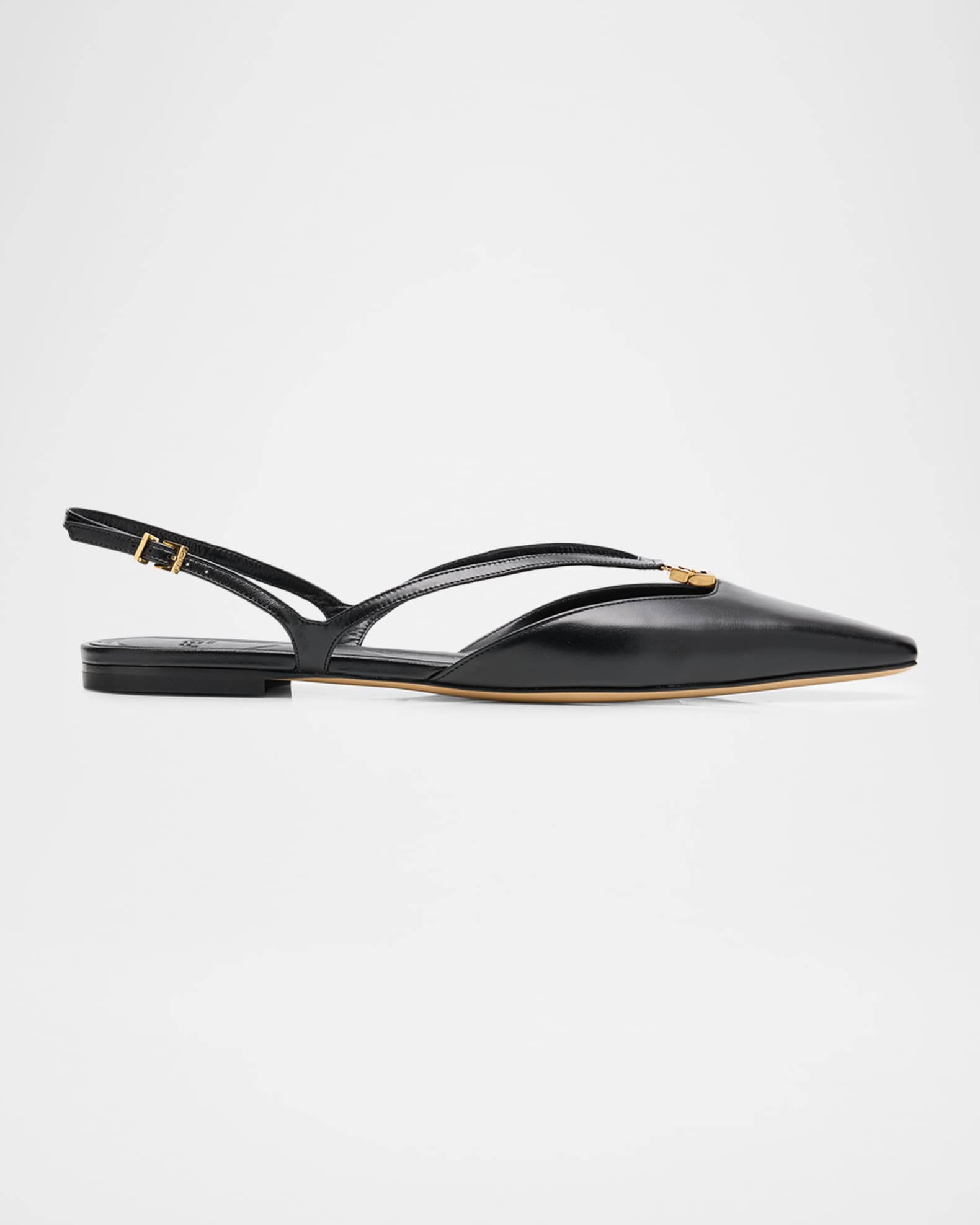 Fold Leather Slingback Flats | Neiman Marcus