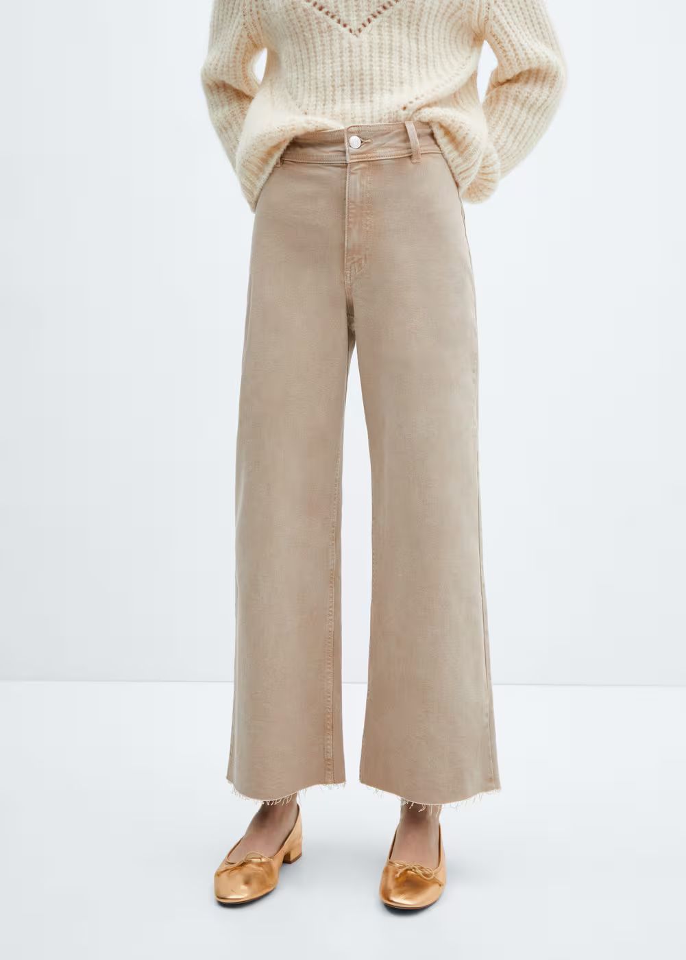 Jeans culotte high waist -  Women | Mango USA | MANGO (US)