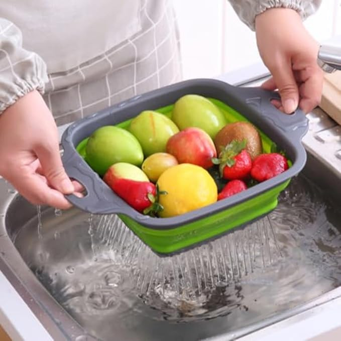 Foldable Silicone Colander – Space-Saving Vegetable & Fruit Washing Basket Strainer – Durable... | Amazon (US)