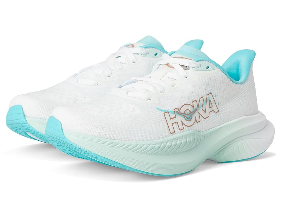 Hoka Mach 6 Women's Shoes Frost/Rose Gold : 8.5 D - Wide, Textile | Zappos