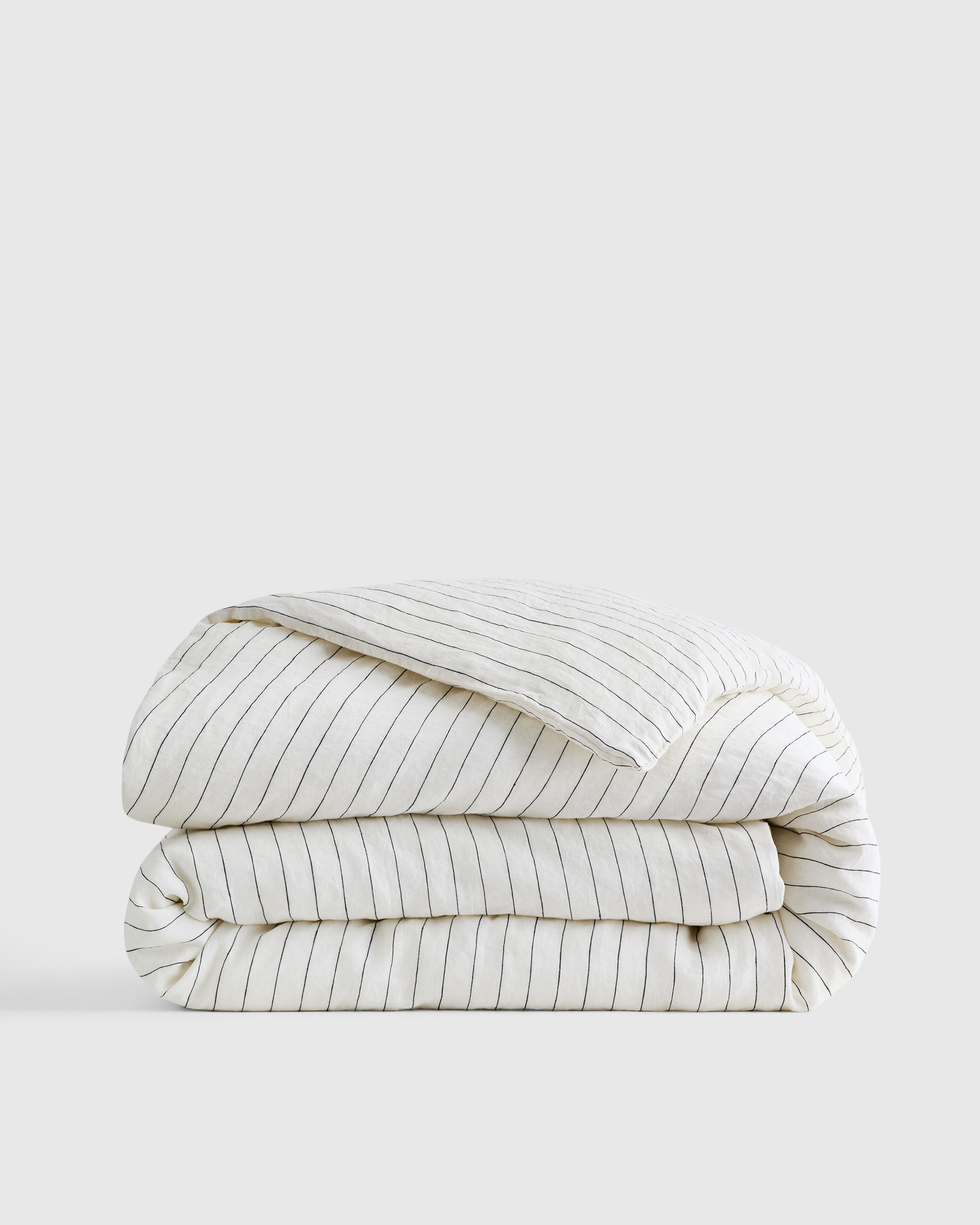 Quince | European Linen Duvet Cover in Pencil Stripe, Size Twin | Quince
