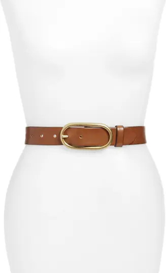 Oval Buckle Leather Belt | Nordstrom
