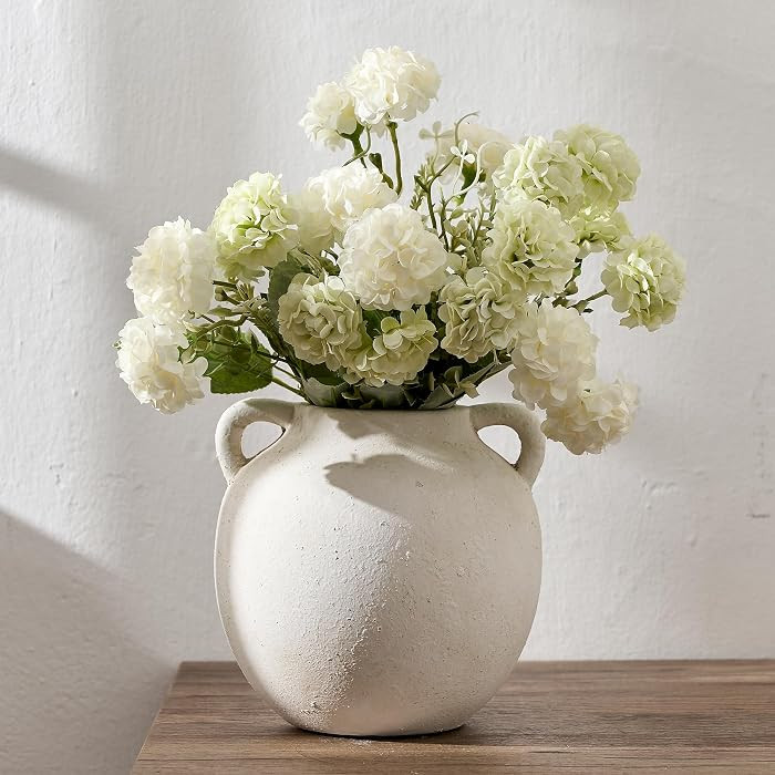 PORCER Ceramic Vase, 5.8 Inch Terracotta Vase with Handles, Boho Decor Decorative Vase, Rustic Va... | Amazon (US)