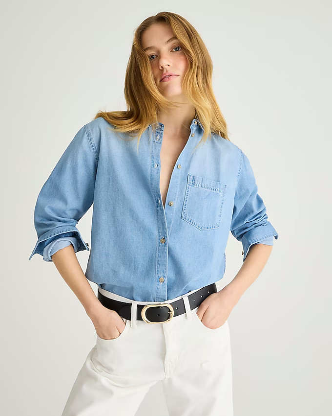 Garçon classic chambray shirt in Storm wash | J. Crew US