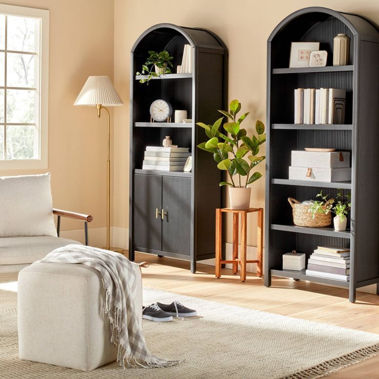Grooved Wood Arch Bookcase Cabinet - Hearth & Hand™ with Magnolia | Target