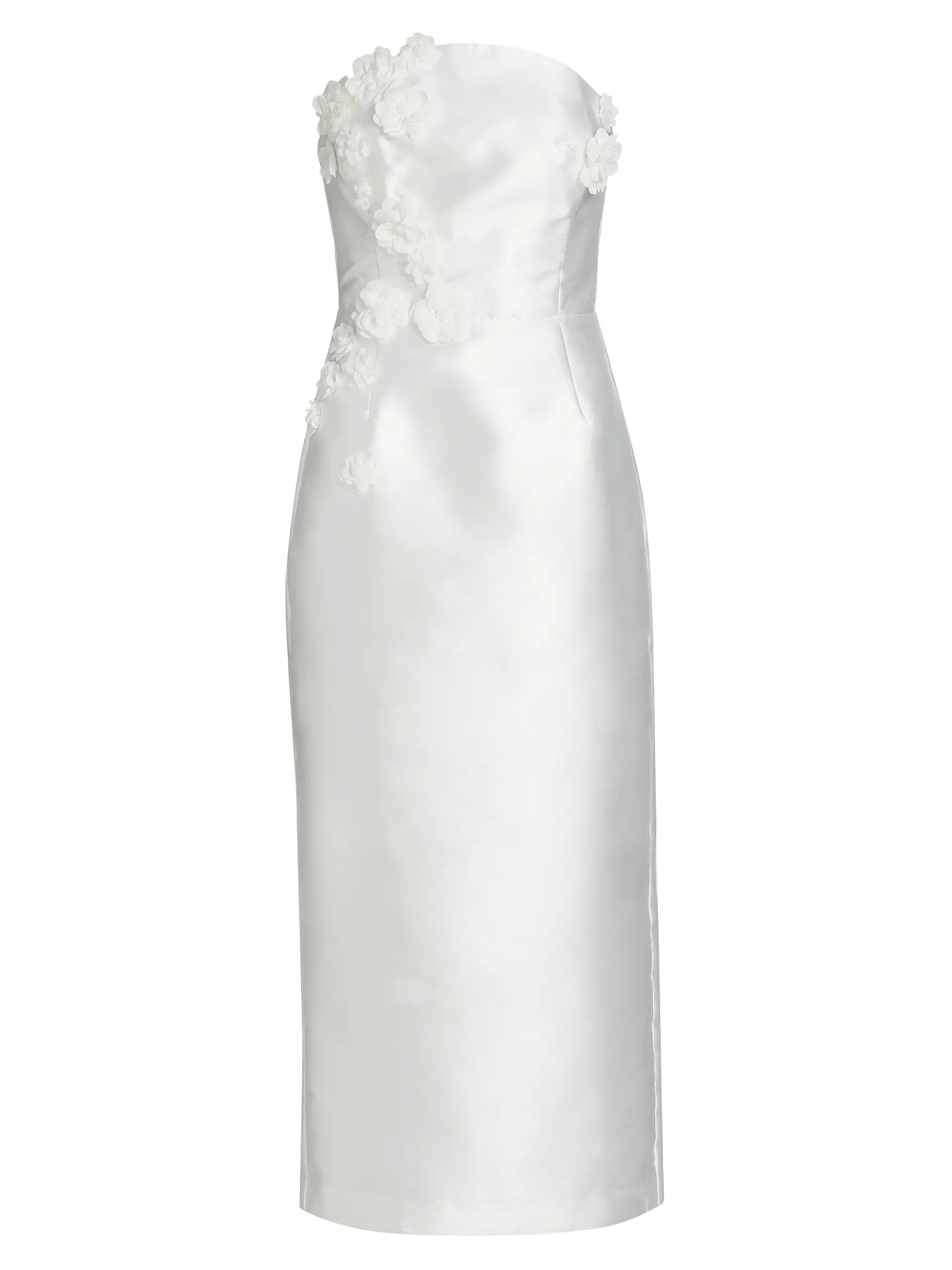 Serefina Satin Strapless Appliqué Midi-Dress | Saks Fifth Avenue