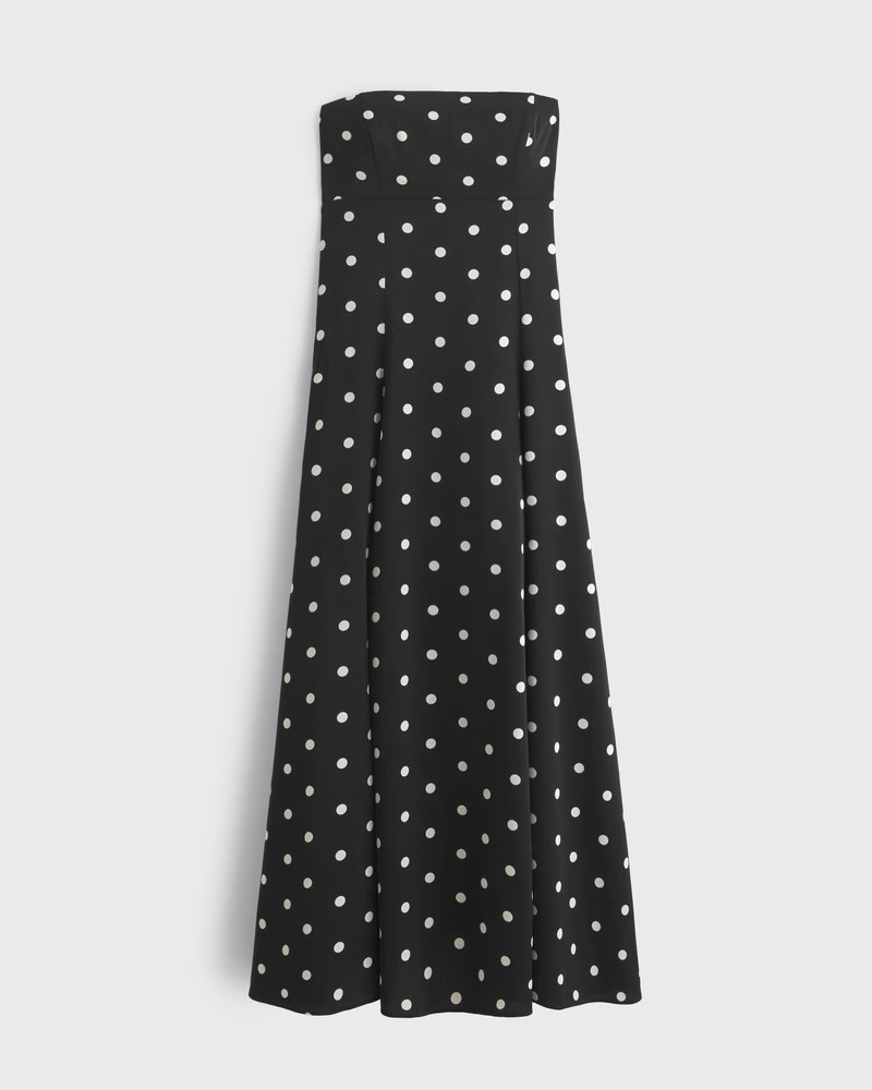 Godet Clasp-Back Midi Dress | Abercrombie & Fitch (UK)