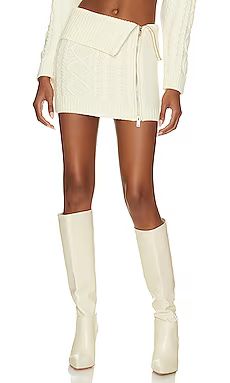 Camila Coelho Carmen Fold Over Cable Mini Skirt W Zip in Ivory from Revolve.com | Revolve Clothing (Global)