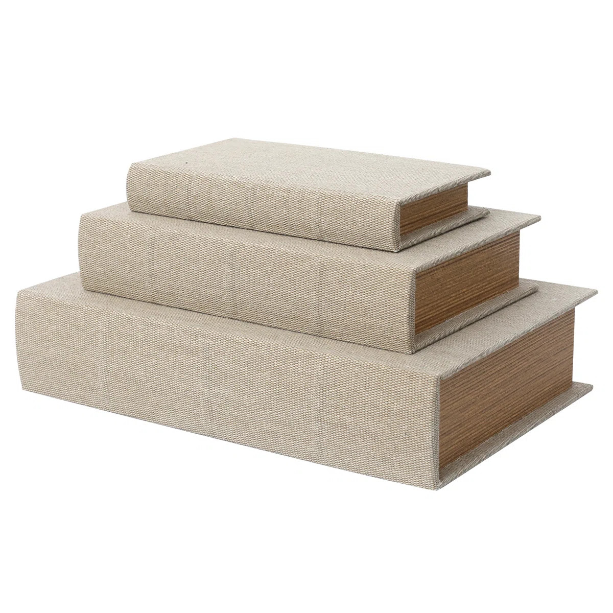 Wood Decorative Faux Book Boxes Set Of 3 (Set of 3) | Wayfair North America