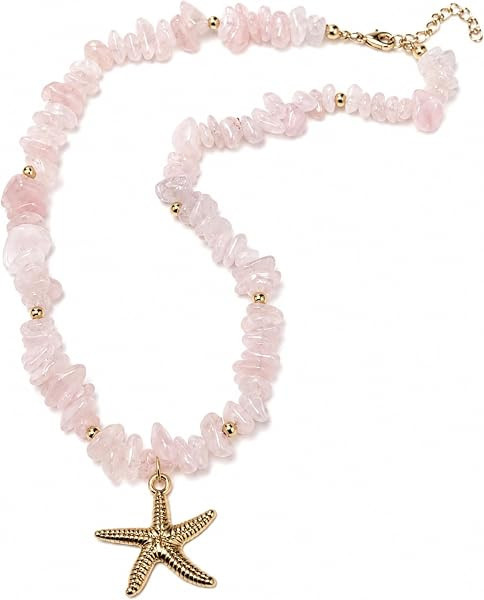 Luina Natural Stone Beaded Necklace for Women, Starfish Pendant Necklace, Handmade Boho Jewerly, Beach and Everyday Necklace, Gift for Her | Amazon (US)