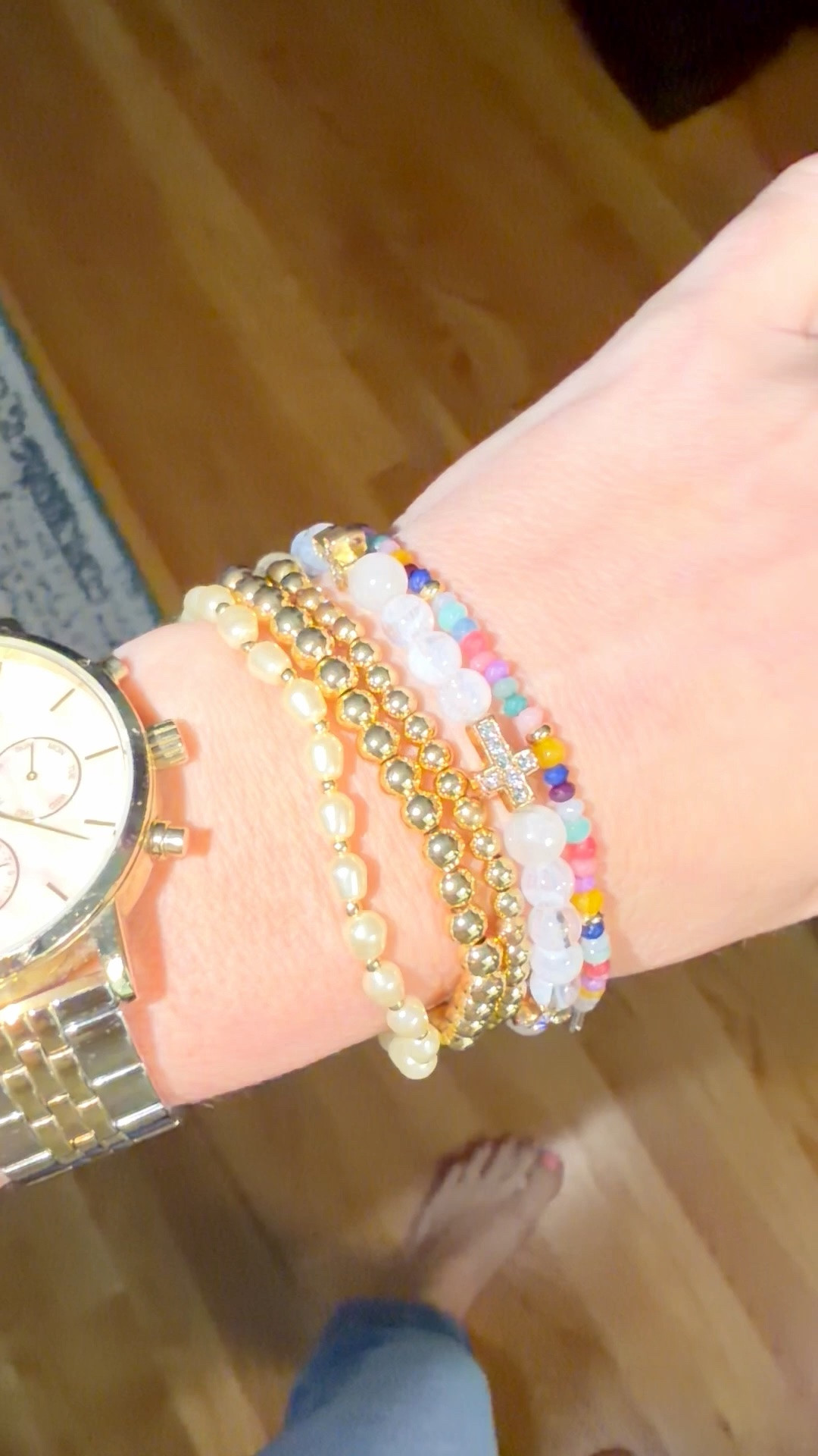 BaubleBar $10 Bracelet Stack 💖 Preppy Summer Jewelry Finds

The cutest stack alert 💖✨ BaubleBar’s summer kickoff is SO good—these bracelets are just $10 and perfect for mixing, matching, and stacking! I love how colorful and playful they are while still feeling polished and preppy.

Styled them with a simple white tee, bright pink denim, and fun striped slides for an easy everyday look that lets the accessories shine 💕 The mix of pearls, gold, and colorful beads makes this stack feel elevated but still fun for summer.

Such a great way to refresh your accessories without breaking the bank—and they make the sweetest little gifts too 🎁

baublebar bracelet stack, $10 jewelry sale, affordable jewelry finds, preppy jewelry style, colorful beaded bracelets, summer accessories 2026, stacking bracelets trend, pearl bracelet stack, gold bracelet stack, everyday jewelry essentials, gift ideas for her, budget friendly fashion finds, pink outfit ideas, preppy summer outfit, classic white tee outfit, lilly pulitzer style outfit, feminine preppy style, grandmillennial accessories, coastal preppy style, cute summer outfits, everyday mom style, casual chic outfit ideas, Mother’s Day gift, Mother’s Day jewelry, Disney jewelry, tennis bracelet

#LTKSaleAlert #LTKOver40 #LTKSeasonal